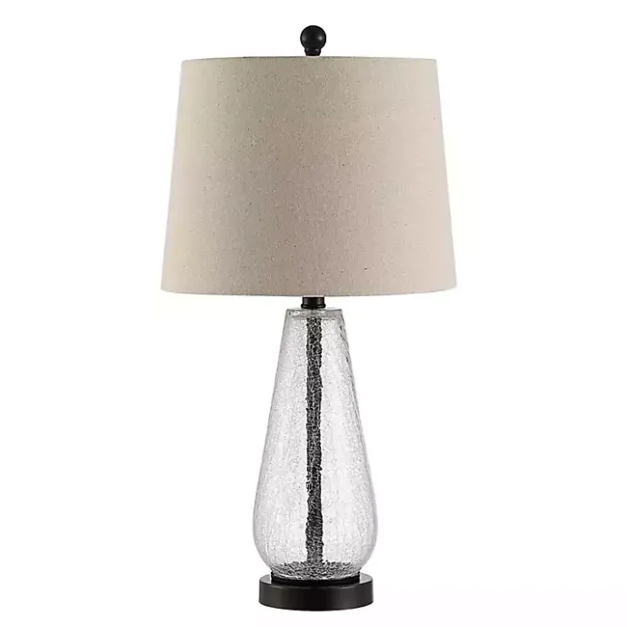 Clearance Kirklands Home Clear Crackle Glass Bronze Center Table Lamp Tan