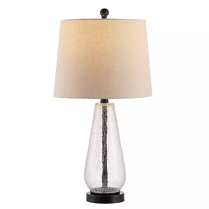 Clearance Kirklands Home Clear Crackle Glass Bronze Center Table Lamp Tan