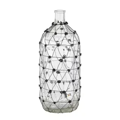New Kirklands Home Fishnet Wire Wrapped Vase Clear
