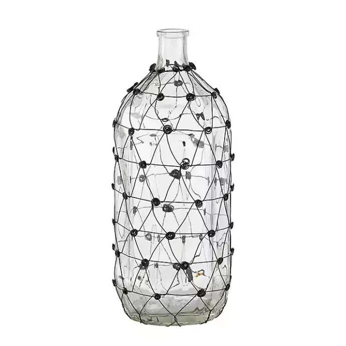 New Kirklands Home Fishnet Wire Wrapped Vase Clear
