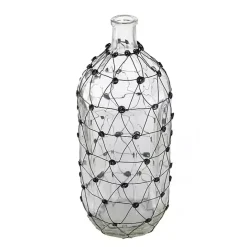 New Kirklands Home Fishnet Wire Wrapped Vase Clear