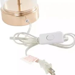 Sale Kirklands Home Clear Glass and Gold Stem Table Lamp White