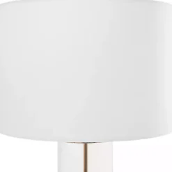 Sale Kirklands Home Clear Glass and Gold Stem Table Lamp White