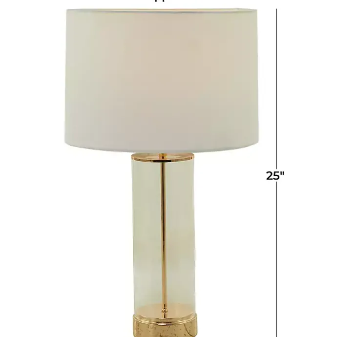 Sale Kirklands Home Clear Glass and Gold Stem Table Lamp White