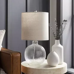 Sale Kirklands Home Clear Glass Hobnail Table Lamp Gray