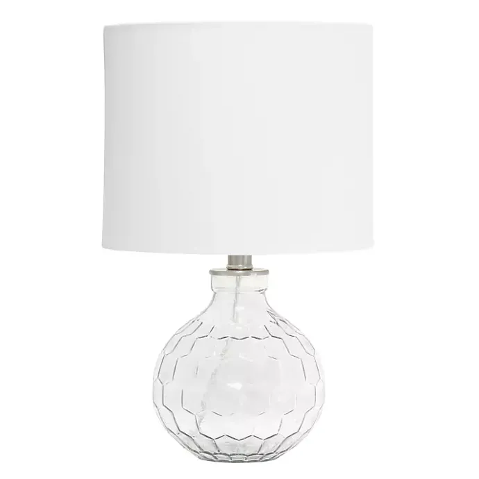 Clearance Kirklands Home Clear Glass Honeycomb Table Lamp White