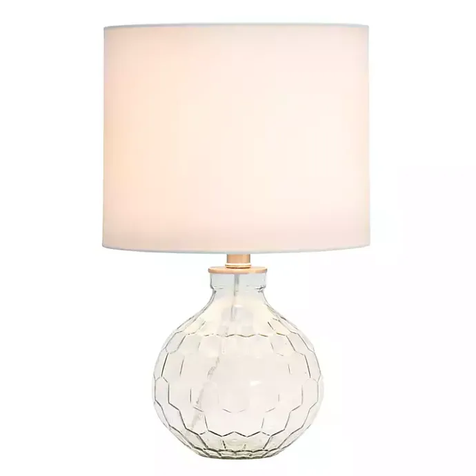Clearance Kirklands Home Clear Glass Honeycomb Table Lamp White