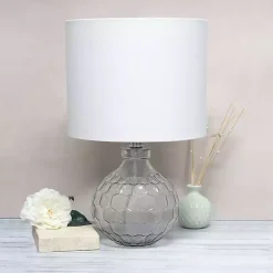 Clearance Kirklands Home Clear Glass Honeycomb Table Lamp White