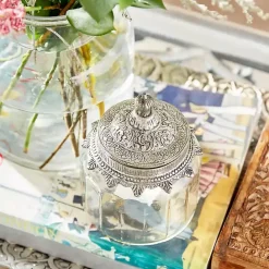 Best Kirklands Home Clear Glass Jars with Decorative Lids, Set of 3