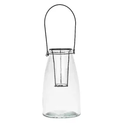Sale Kirklands Home Glass Lantern With Metal Insert Clear