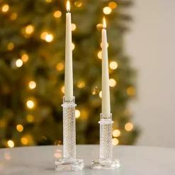 Sale Kirklands Home Glass Taper Candle Holders, Set of 2 Clear