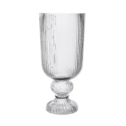 New Kirklands Home Glass Vase with Pedestal Base Clear