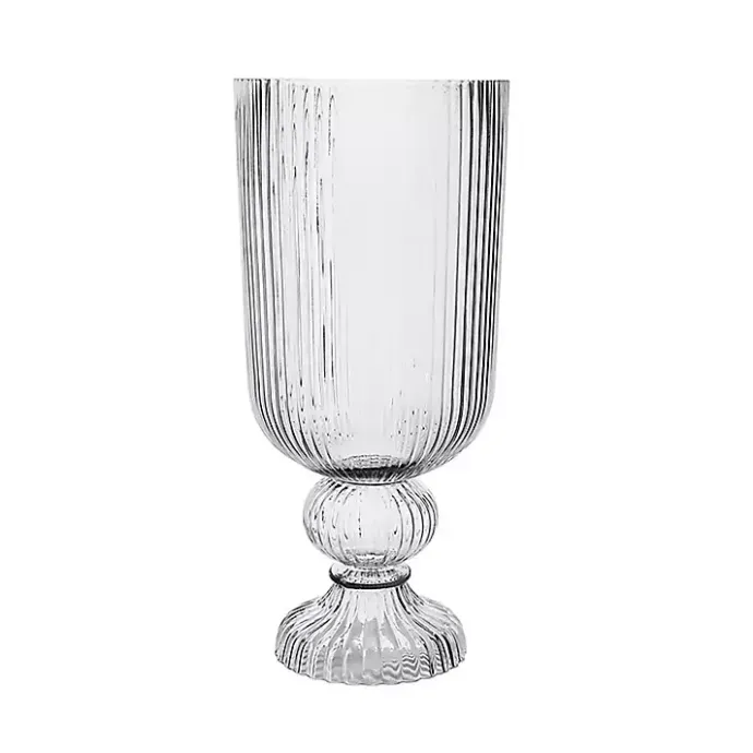 New Kirklands Home Glass Vase with Pedestal Base Clear