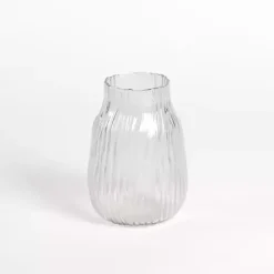 Best Kirklands Home Glass Wavy Ribbed Vase, 7.85 in. Clear