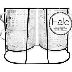 Clearance Kirklands Home Hobnail Mugs with Rack 5-pc. Set Clear