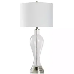 Sale Kirklands Home Clear Seeded Glass and Silver Table Lamp