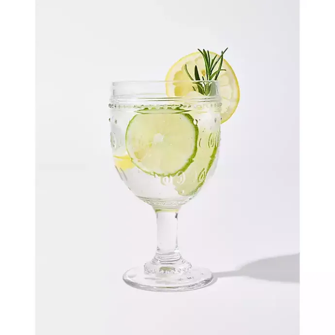 Sale Kirklands Home Textured Goblet Glasses, Set of 4 Clear