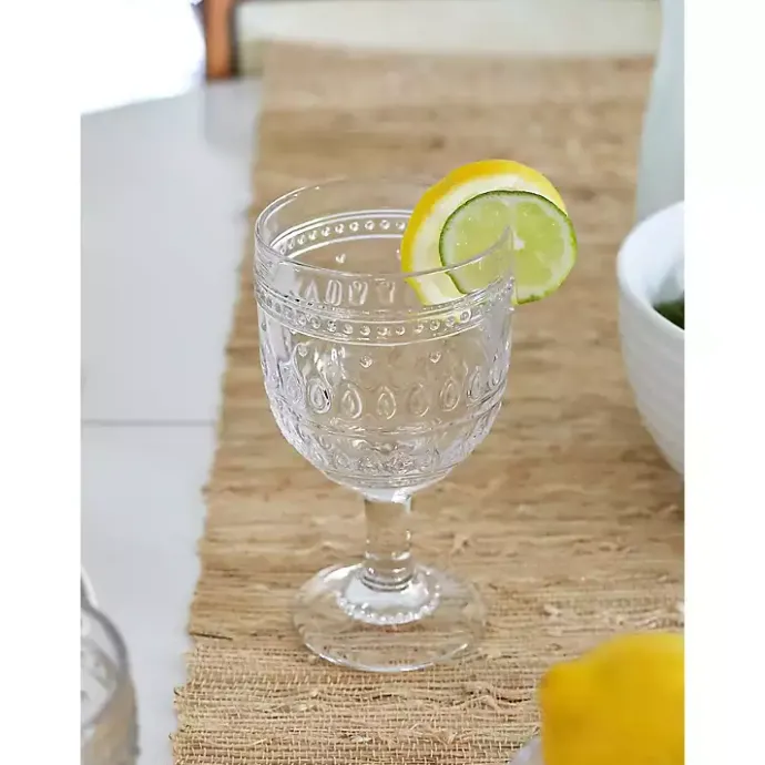 Sale Kirklands Home Textured Goblet Glasses, Set of 4 Clear