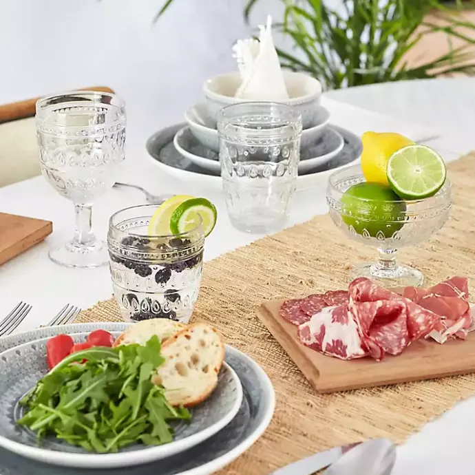 Sale Kirklands Home Textured Goblet Glasses, Set of 4 Clear