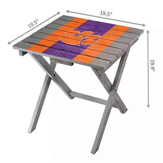 Clearance Kirklands Home Clemson University Folding Outdoor Table Brown