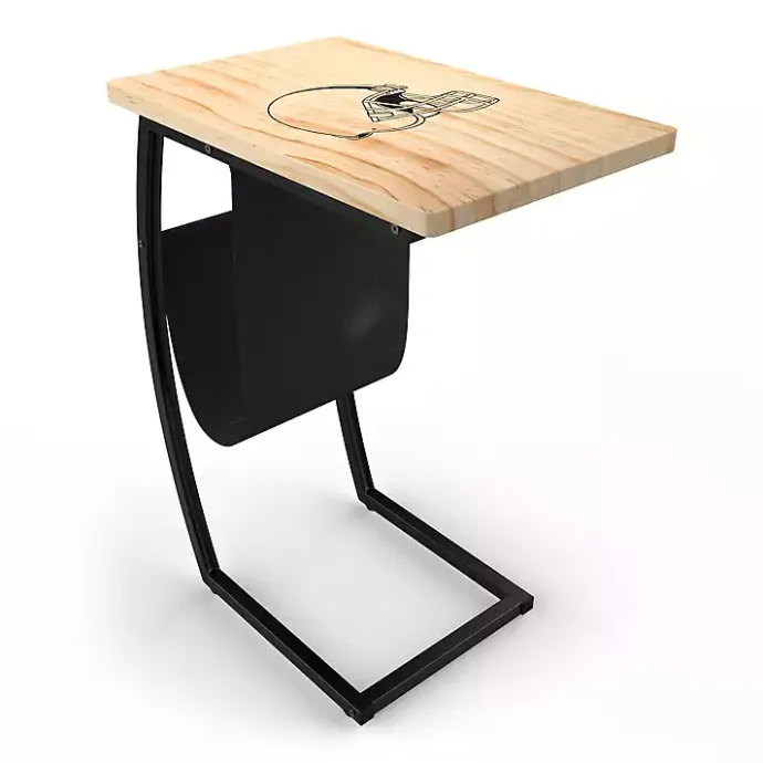 New Kirklands Home Cleveland Browns Wood C-Table Tan