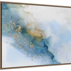 New Kirklands Home Cloud Land Framed Canvas Art Print Blue