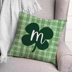 Clearance Kirklands Home Clover Personalized Monogram Throw Pillow Green