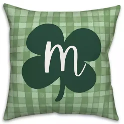 Clearance Kirklands Home Clover Personalized Monogram Throw Pillow Green