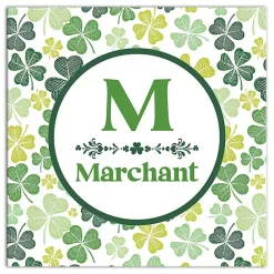 Clearance Kirklands Home Clover Personalized Monogram Canvas Wall Plaque