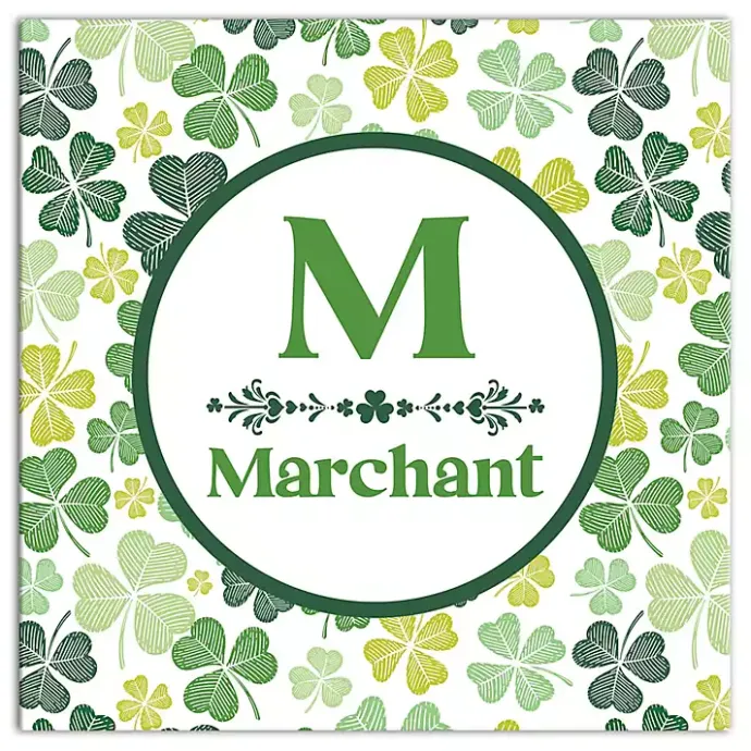 Clearance Kirklands Home Clover Personalized Monogram Canvas Wall Plaque