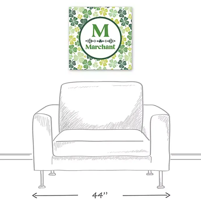 Clearance Kirklands Home Clover Personalized Monogram Canvas Wall Plaque