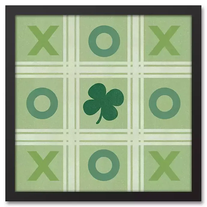 Online Kirklands Home Clover Tic Tac Toe Framed Canvas Art Print