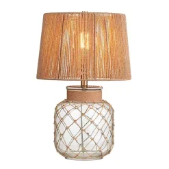 Best Kirklands Home Coastal Clear Glass and Rope Table Lamp Tan