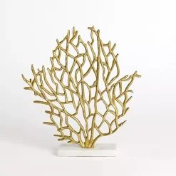 Discount Kirklands Home Coastal Coral Statue with Marble Base Gold
