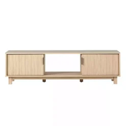 Sale Kirklands Home Coastal Oak Fluted 2-Door Compact TV Sd Tan