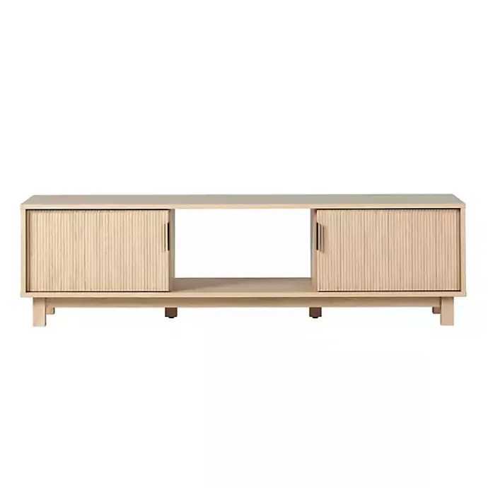 Sale Kirklands Home Coastal Oak Fluted 2-Door Compact TV Sd Tan