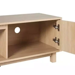 Best Kirklands Home Coastal Oak Fluted 2-Door TV Sd Tan