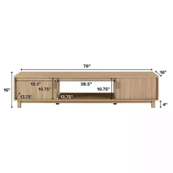 Best Kirklands Home Coastal Oak Fluted 2-Door TV Sd Tan