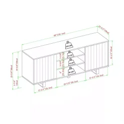 Online Kirklands Home Coastal Oak Grooved Media Cabinet Tan