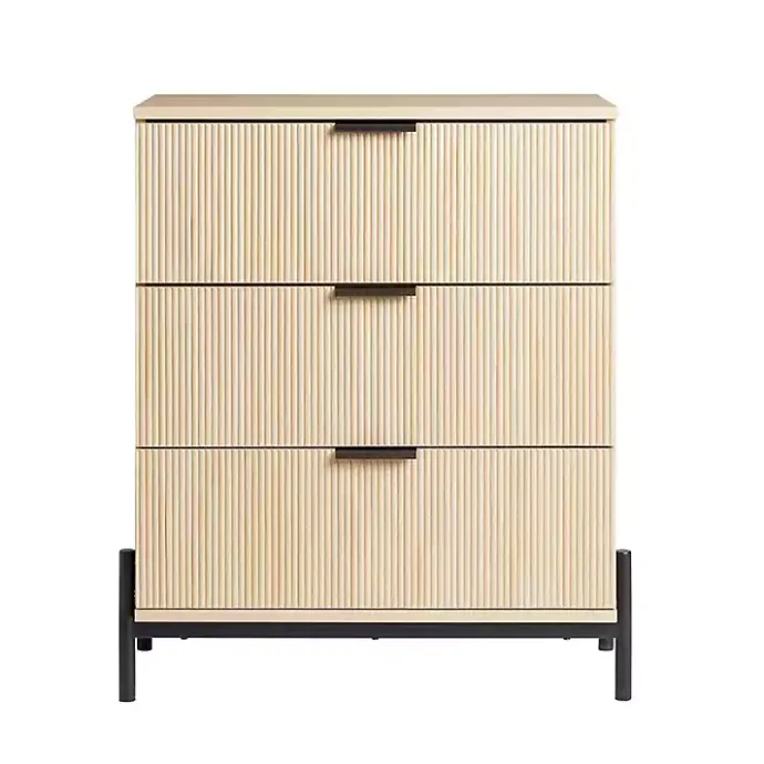 Outlet Kirklands Home Coastal Oak Reeded 3-Drawer Dresser Tan