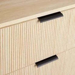 Outlet Kirklands Home Coastal Oak Reeded 3-Drawer Dresser Tan