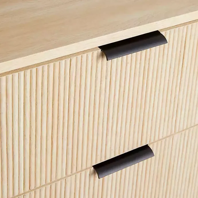 Outlet Kirklands Home Coastal Oak Reeded 3-Drawer Dresser Tan