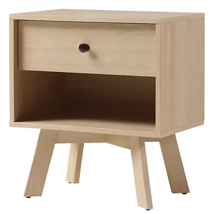 Online Kirklands Home Coastal Oak Wood Mid-century Modern Nightsd Tan
