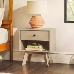 Online Kirklands Home Coastal Oak Wood Mid-century Modern Nightsd Tan