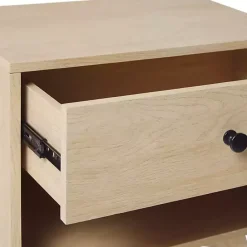 Online Kirklands Home Coastal Oak Wood Mid-century Modern Nightsd Tan