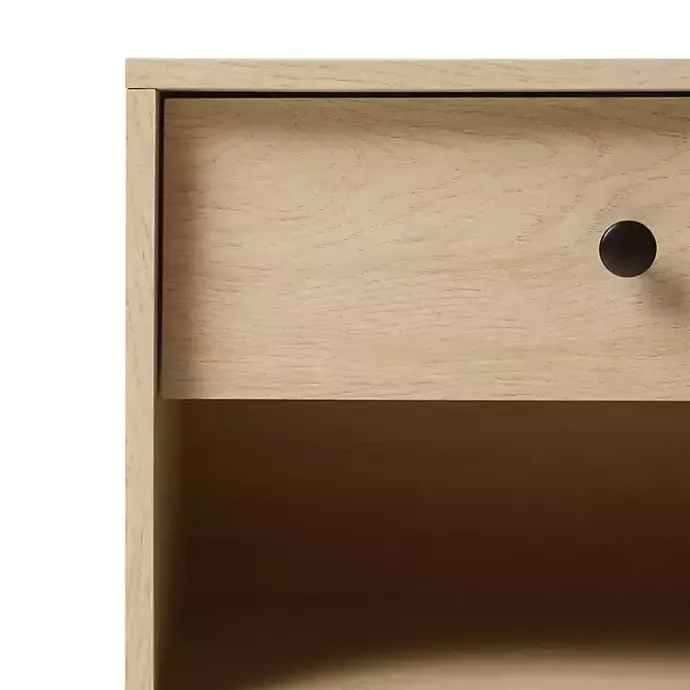 Online Kirklands Home Coastal Oak Wood Mid-century Modern Nightsd Tan