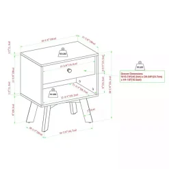 Online Kirklands Home Coastal Oak Wood Mid-century Modern Nightsd Tan