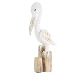 Online Kirklands Home Coastal Pelican Wood Statue White