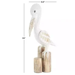 Online Kirklands Home Coastal Pelican Wood Statue White