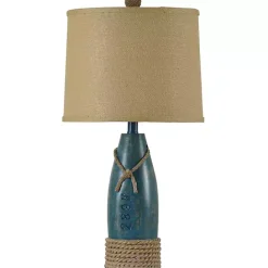 Discount Kirklands Home Coastal Sea Blue Table Lamp Tan